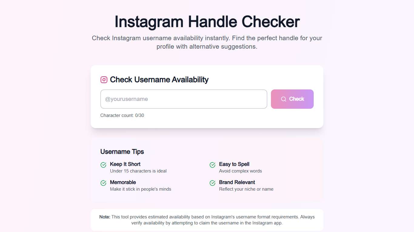 Instagram Handle Checker - Check Username Availability (2026)